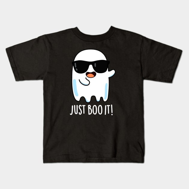 I Boo-lieve Cute Positive Ghost Pun Kids T-Shirt by punnybone